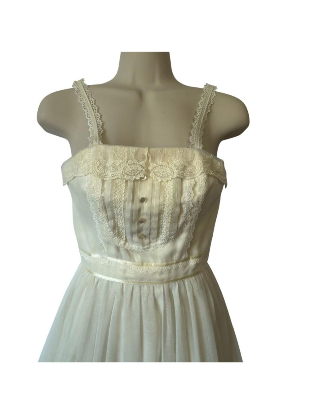 Vtg Candi Jone Maxi Dress Size S Gunne Sax Styled Prairie Lined Tiered Skirt 70' - Picture 3 of 16